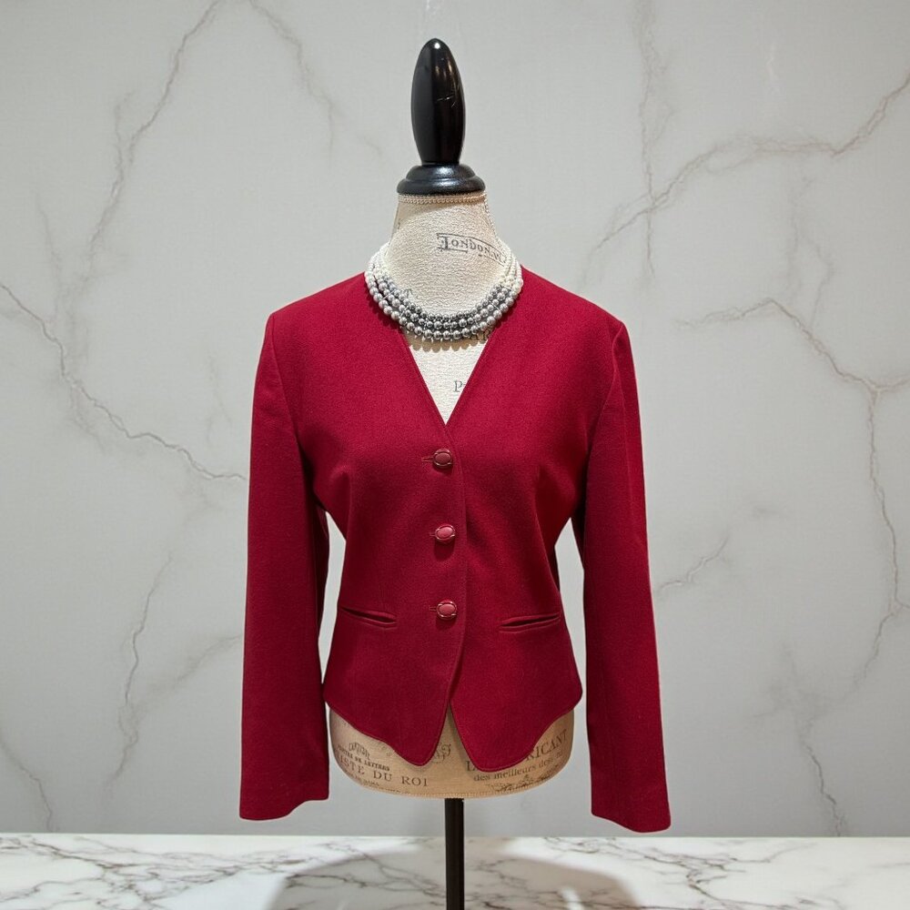 Pendleton Size 10 Red Collarless 3-Button 2-Pocke… - image 1